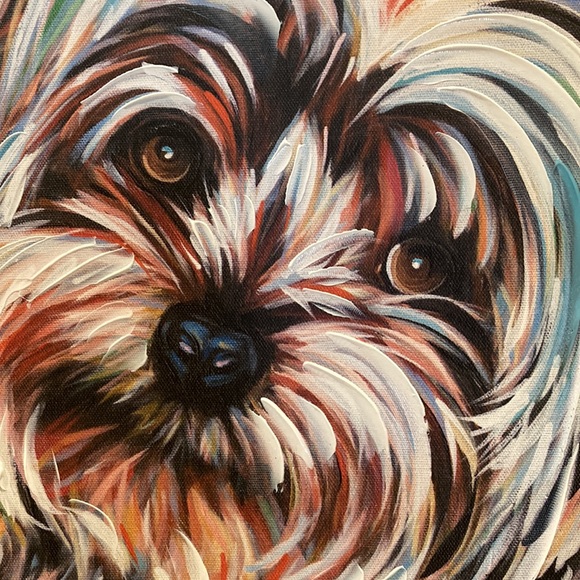 Sweet Yorkie by Carolee Vitaletti Canvas Print 16X16x1.5 Ready to Hang Wall Art - Picture 2 of 12